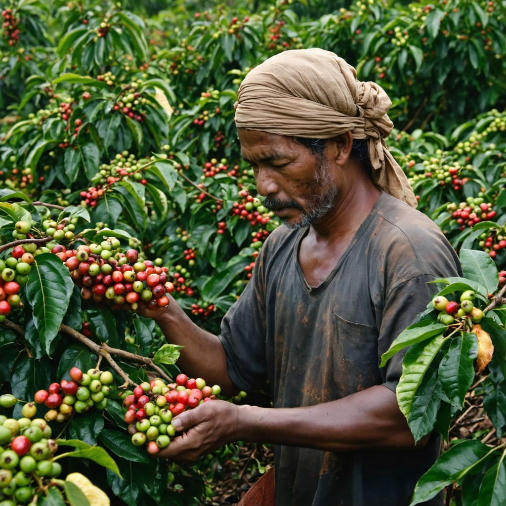 Freshly roasted coffee beans