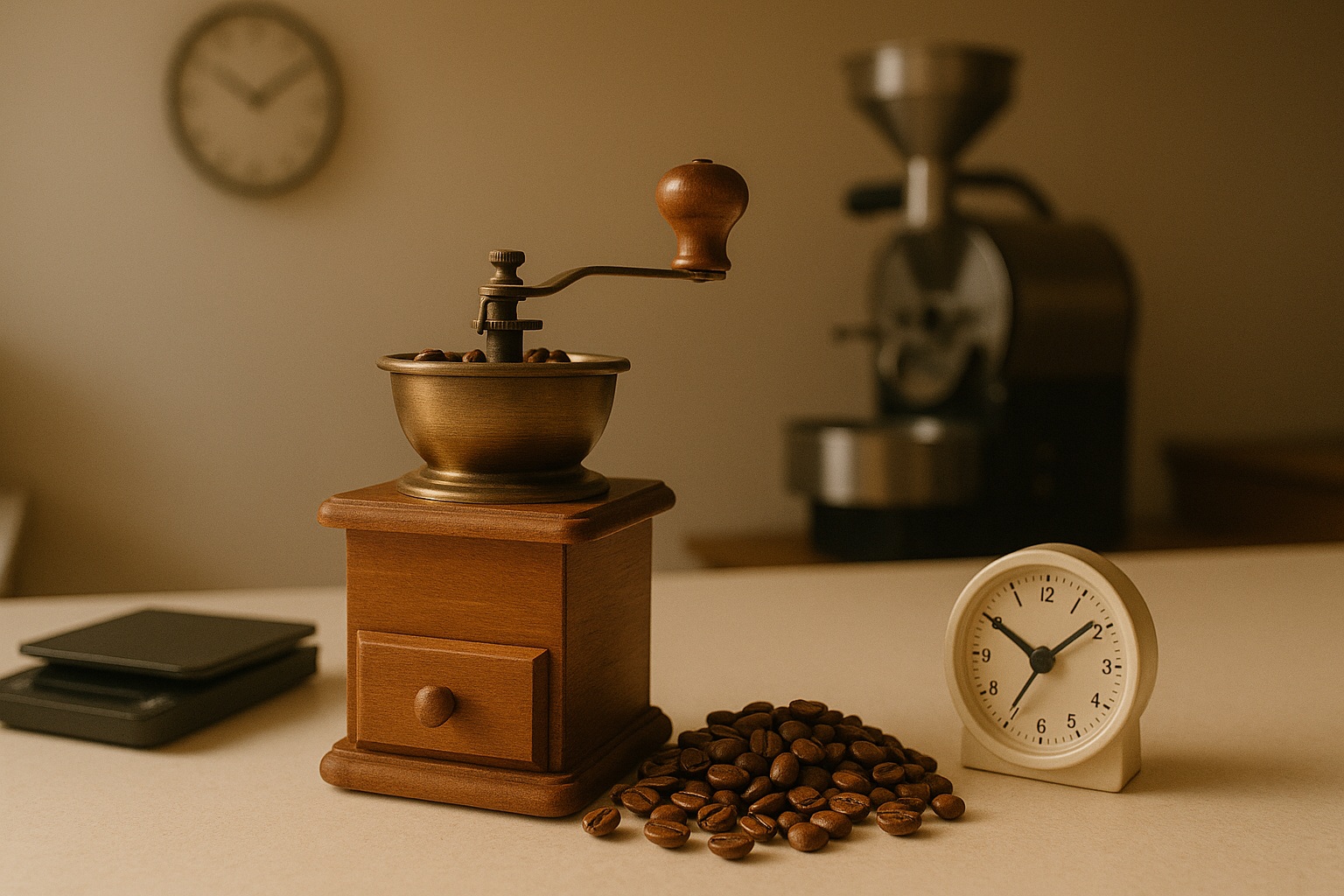 Freshly roasted coffee beans